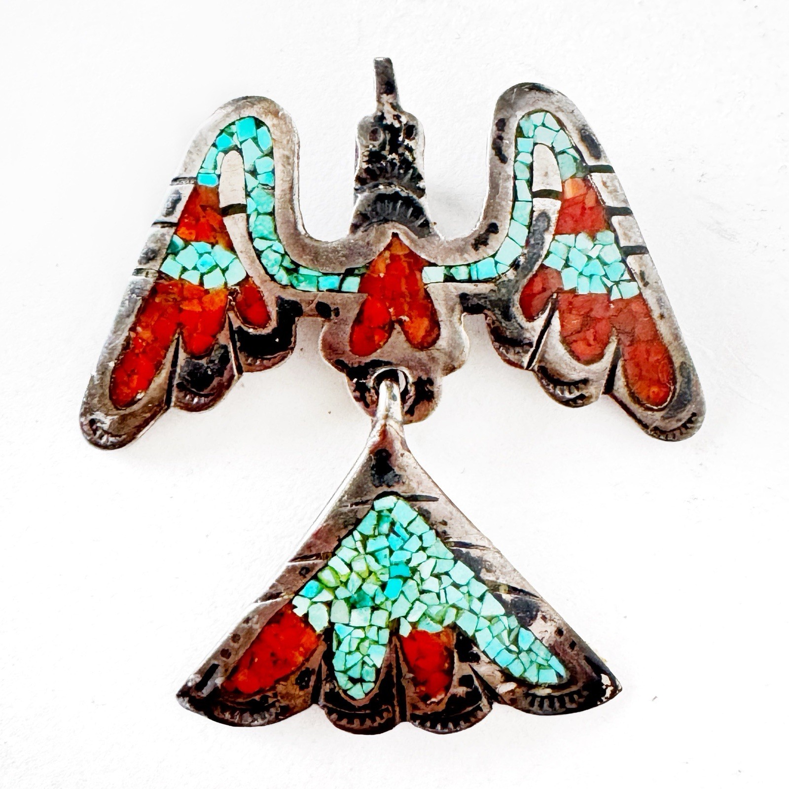 Vintage Juan Singer Navajo Sterling Peyotebird Pendant JTS JS Vintage Juan Singer Navajo Sterling Peyotebird Pendant JTS JS