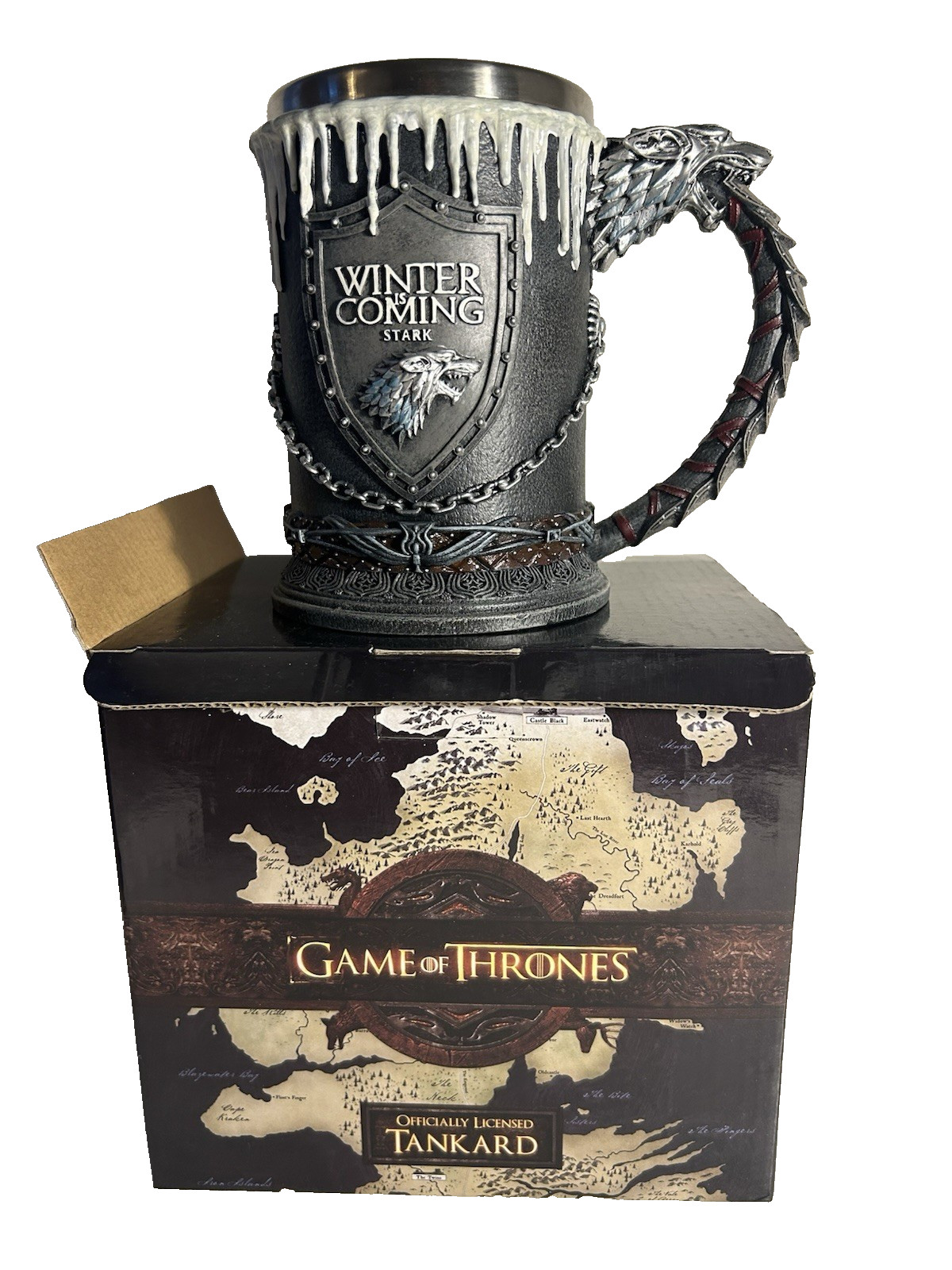 Official HBO 2017 Game of Thrones House Stark Winter is Coming Tankard Mug 14cm Official HBO 2017 Game of Thrones House Stark Winter is Coming Tankard Mug 14cm