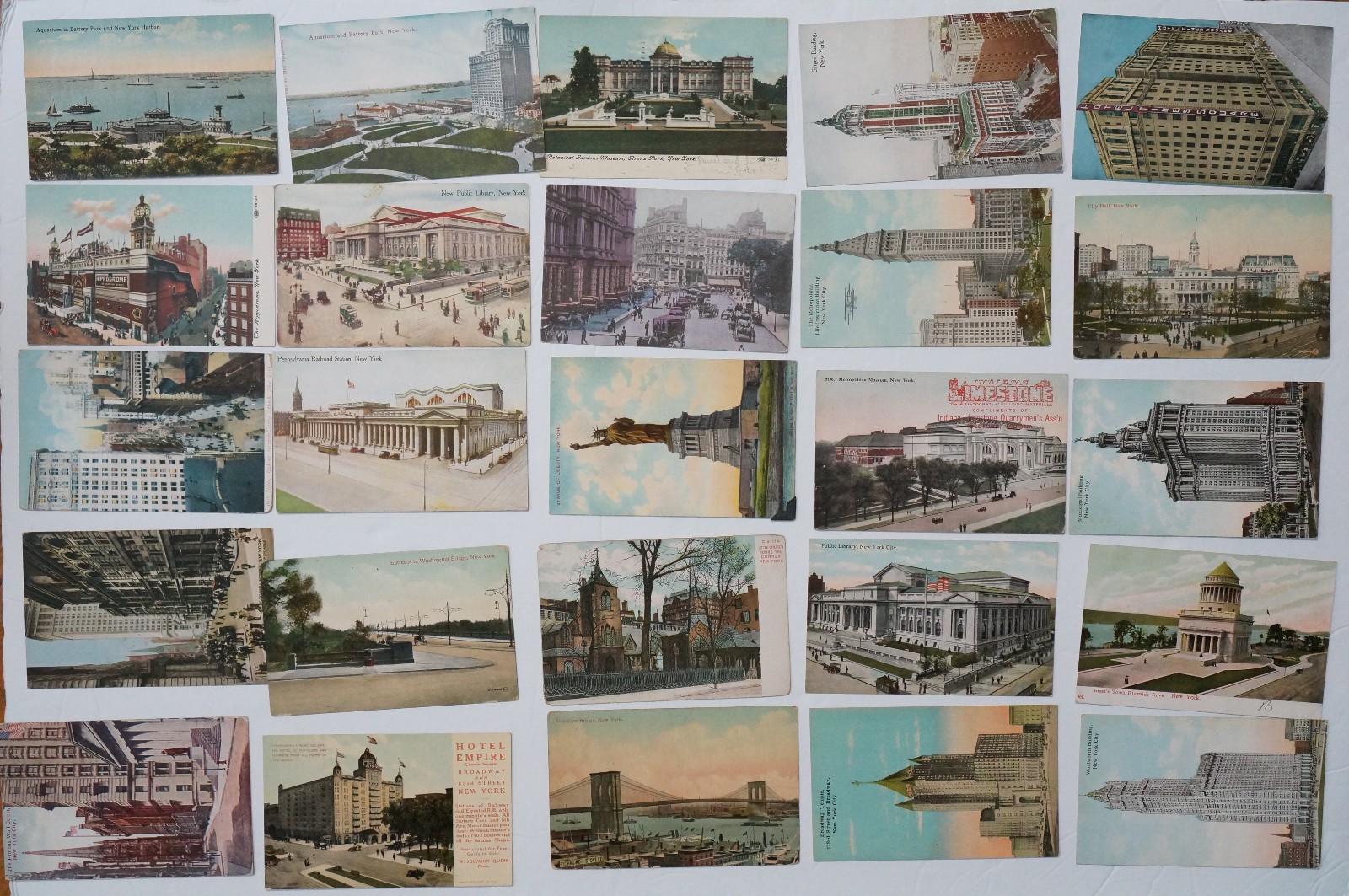 New York City Postcard LOT 25 Antique Postcards Divided Back Unused / Used Cards New York City Postcard LOT 25 Antique Postcards Divided Back Unused / Used Cards