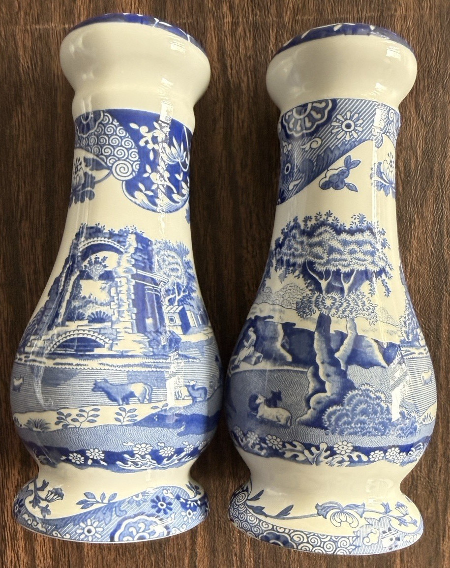 Spode Blue Italian Salt & Pepper Set NEW Spode Blue Italian Salt & Pepper Set NEW