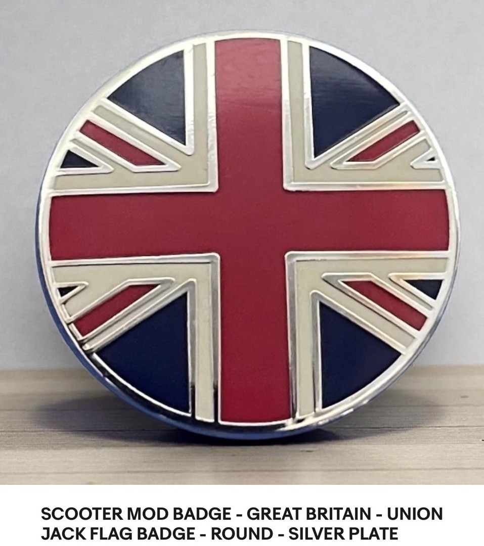 UK Fred Perry Mods Pin Badge, Paul Weller, The Jam, Vespa Lambretta Quadrophenia