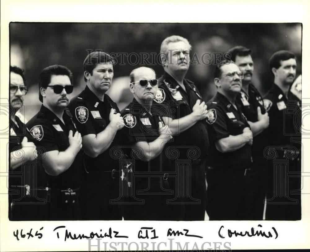 1989 Press Photo A company of Slidell Policemen - noc61472 1989 Press Photo A company of Slidell Policemen - noc61472