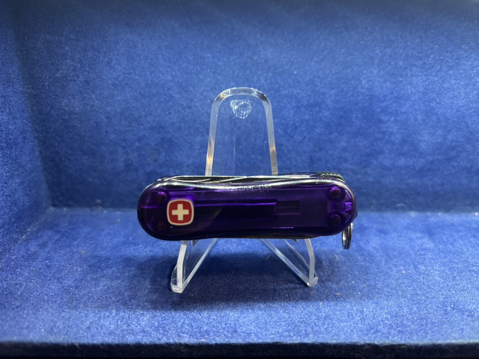 Wenger Swiss Army Knife Nail Clip 580 Transparent Purple 65mm w/6 Tools Rare