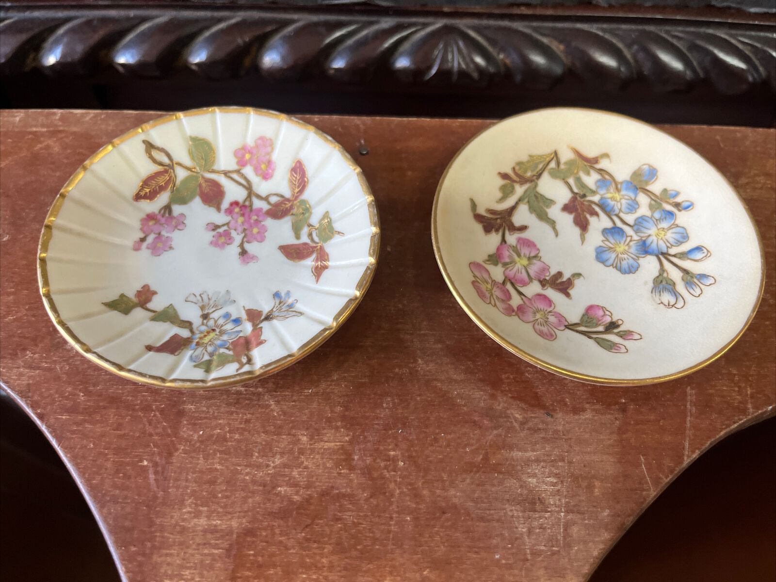 vintage antique royal Worcester butter pats pair