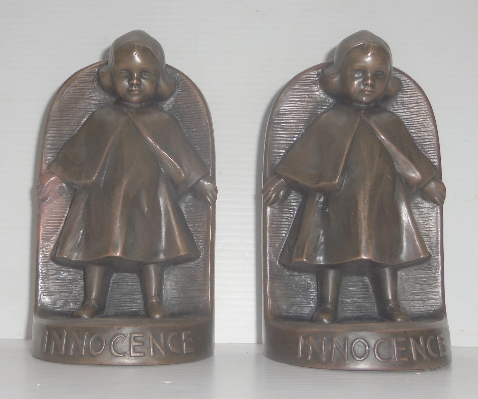 Vintage Jennings Bros. (JB) Bronze Clad Bookends  - No. 1702 Dutch Girl
