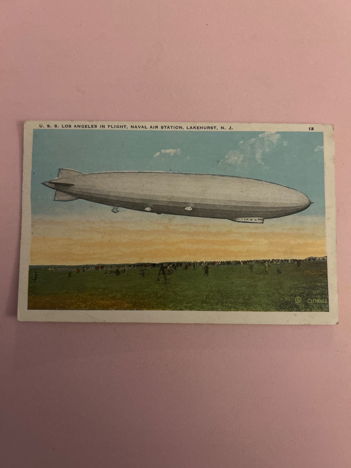 1928 u.s.s Los Angeles in flight, naval air station, Lakehurst NJ