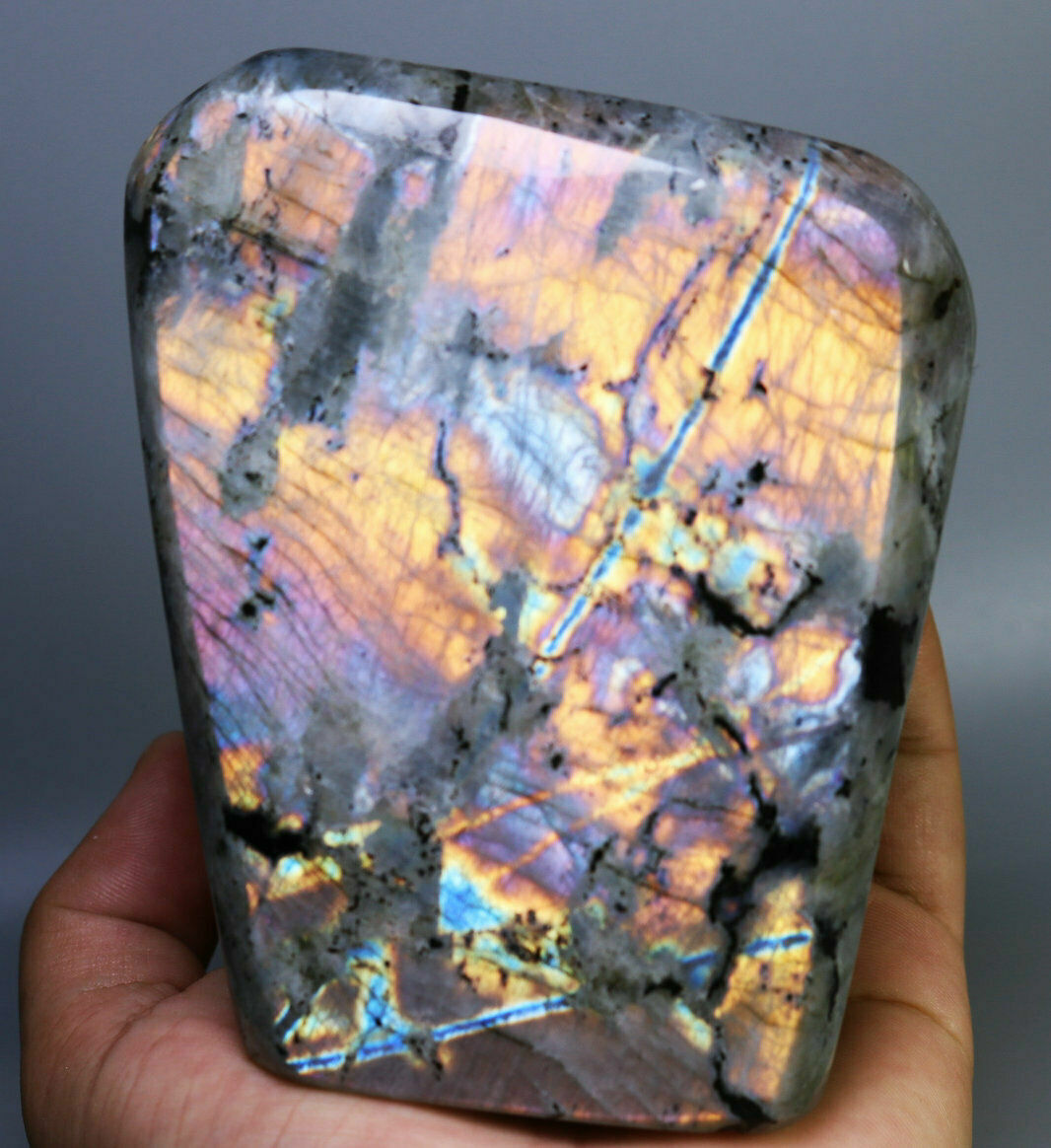 1.99lb NATURAL Rainbow Labradorite Crystal Stone Polished Stone Madagascar