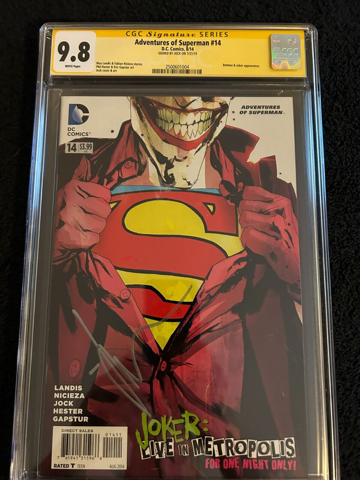 Adventures Of Superman (2013) #14 CGC 9.8 NM/MT Signed by Cover Artist Jock