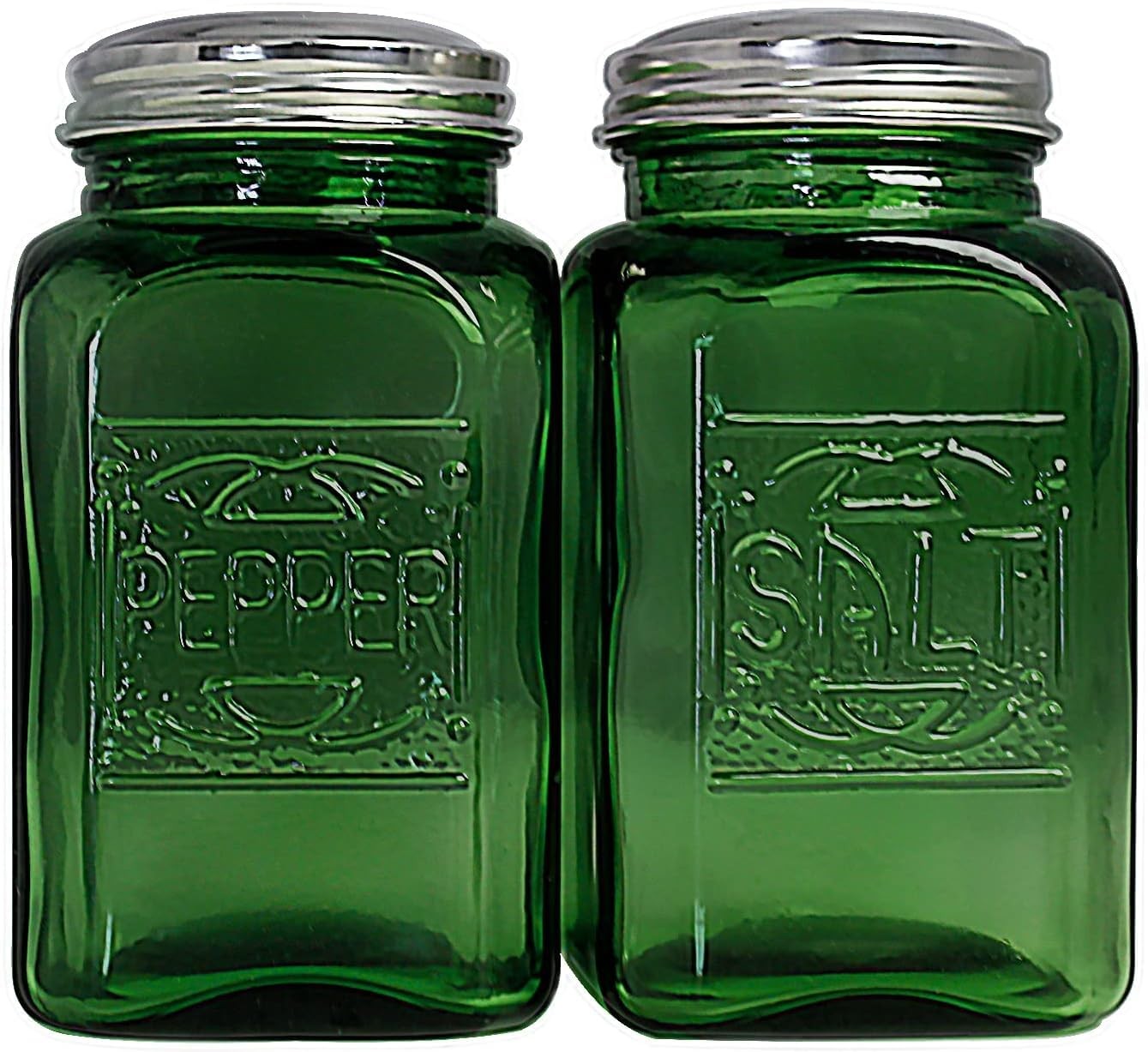 Vintage Salt and Pepper Shakers (green, Large) Vintage Salt and Pepper Shakers (green, Large)