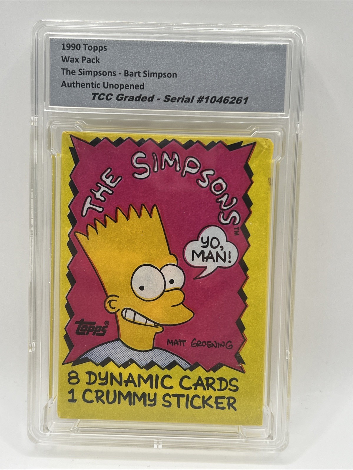 1990 Topps The Simpsons Bart Front Wax Pack Authentic Unopened Encapsulated 1990 Topps The Simpsons Bart Front Wax Pack Authentic Unopened Encapsulated
