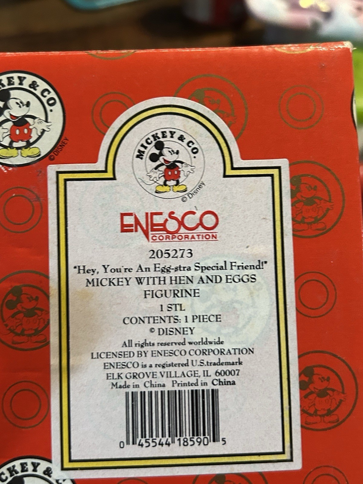 Enesco Disney "Homegrown Mickey " Mickey With Hen Read Description Enesco Disney "Homegrown Mickey " Mickey With Hen Read Description