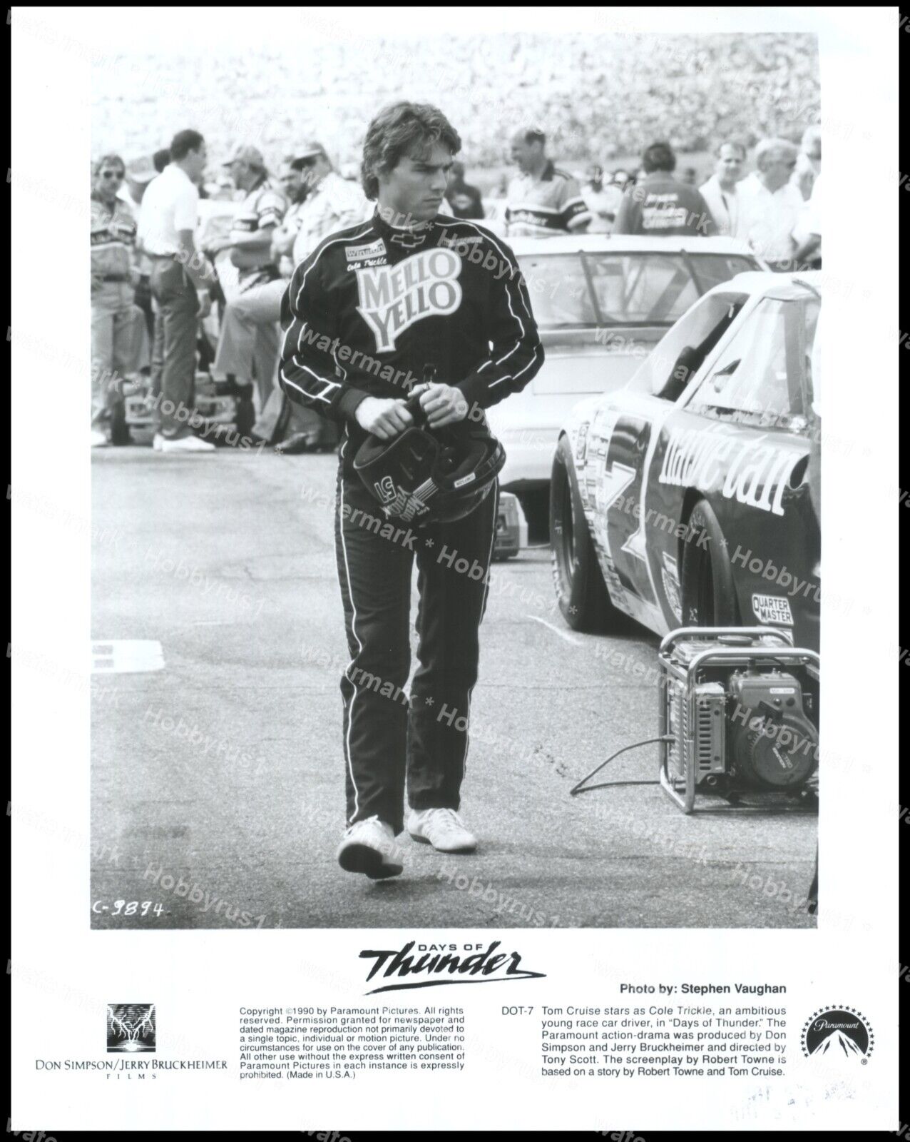 TOM CRUISE Race Car Driver Days of Thunder 1990 Original Press Photo