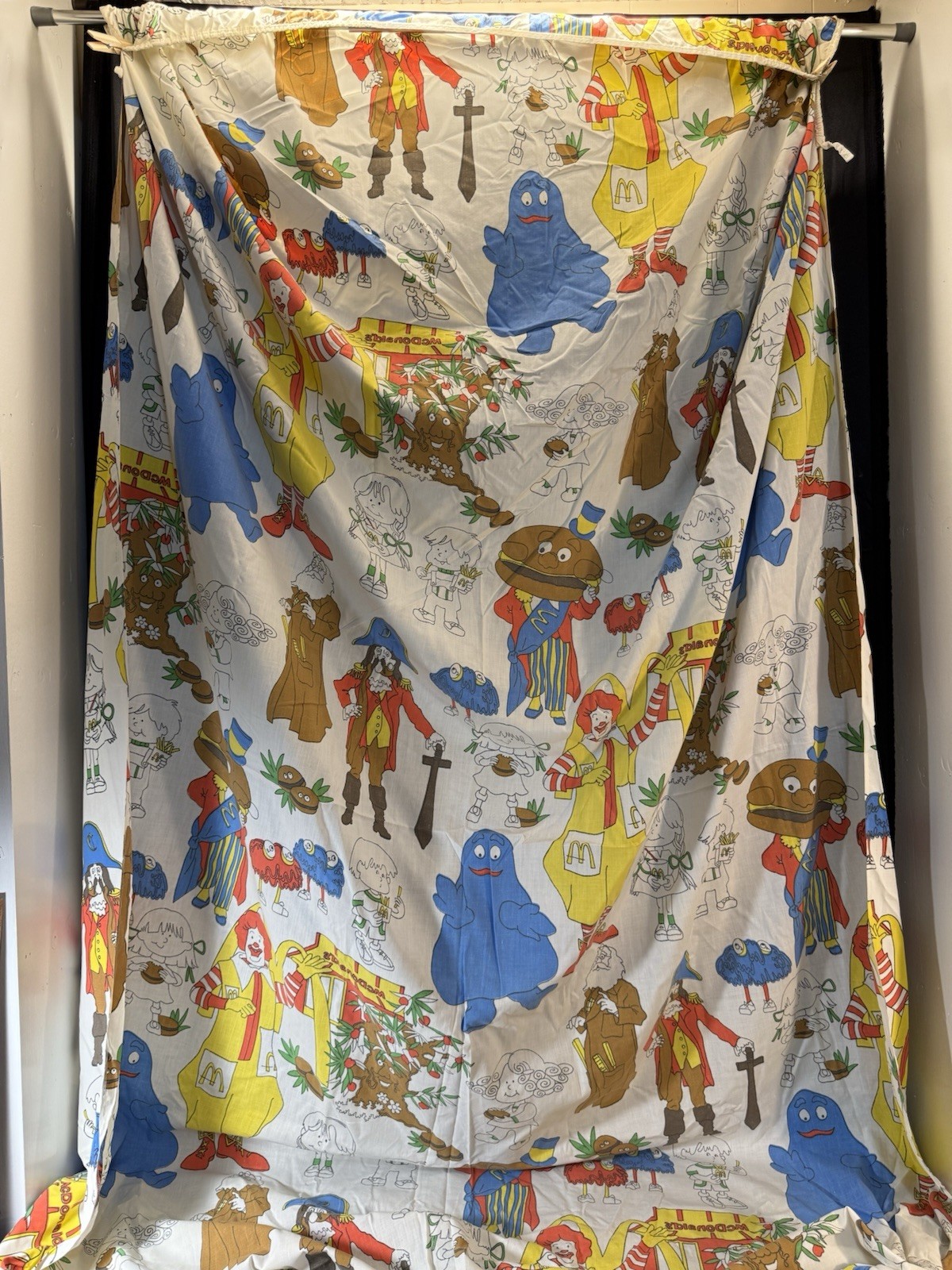 Vintage 1976 McDonaldland Twin Fitted Sheet St Marys Allans NOS Ronald Grimace Vintage 1976 McDonaldland Twin Fitted Sheet St Marys Allans NOS Ronald Grimace