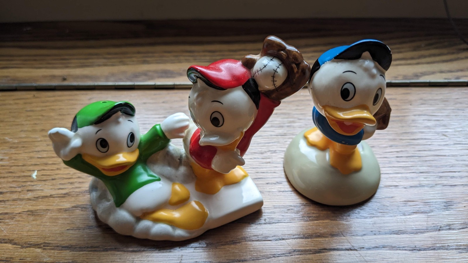 Vintage Disney Featuring Huey Dewey and Louie Baseball Salt and Pepper Set Rare Vintage Disney Featuring Huey Dewey and Louie Baseball Salt and Pepper Set Rare