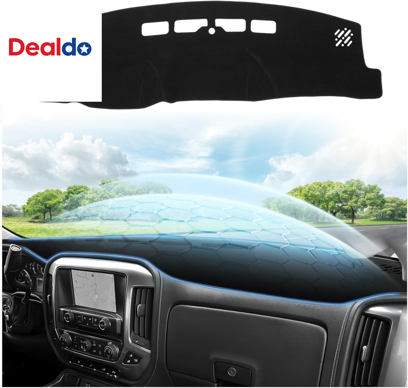 Black Dash Cover for 2014-2018 Chevrolet Chevy Silverado/Gmc Sierra 1500&2015-20 Black Dash Cover for 2014-2018 Chevrolet Chevy Silverado/Gmc Sierra 1500&2015-20