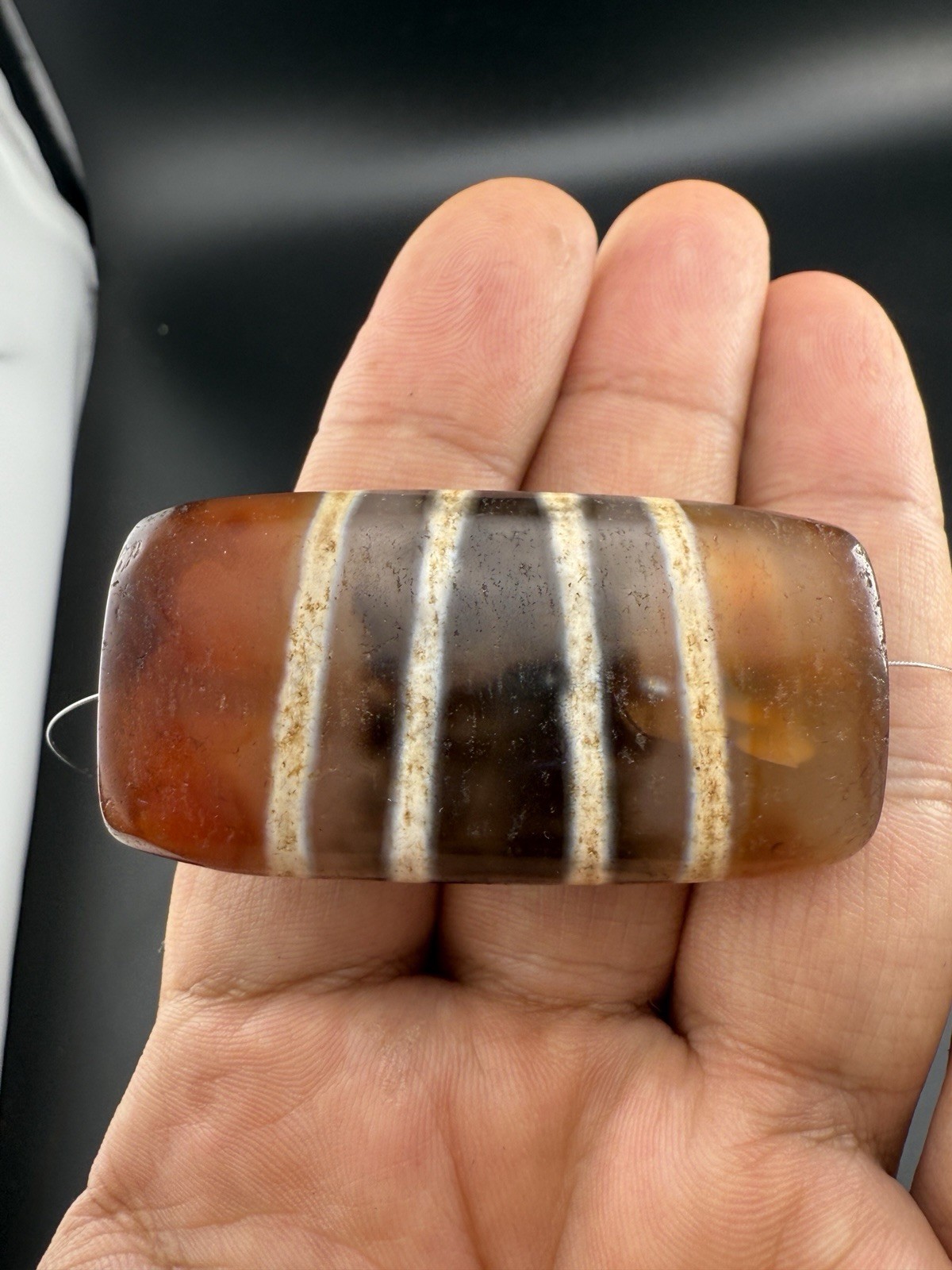 Old Indo Tibetan Agate Etched Stone Wonderful Unique Amulet Bead Old Indo Tibetan Agate Etched Stone Wonderful Unique Amulet Bead