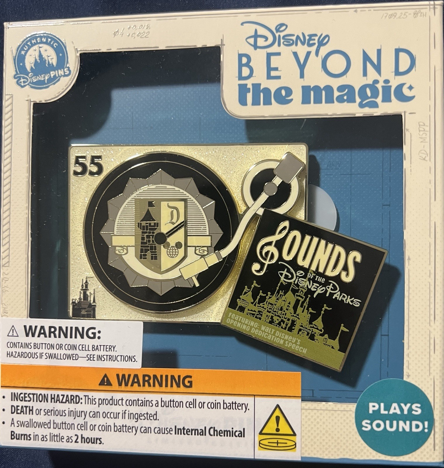 Disney D23 Beyond the Magic Park Opening 1955 Pin LE 750 Plays Sound