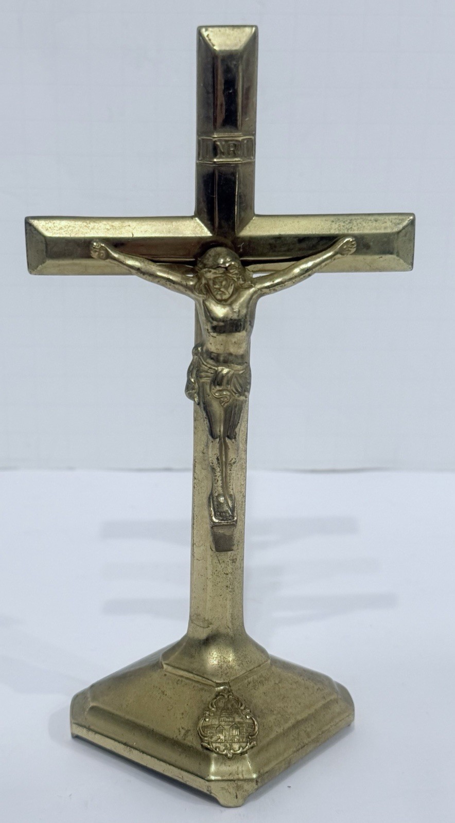 Vintage Jennings Bros 1920’s/30’s brass 7” Crucifix