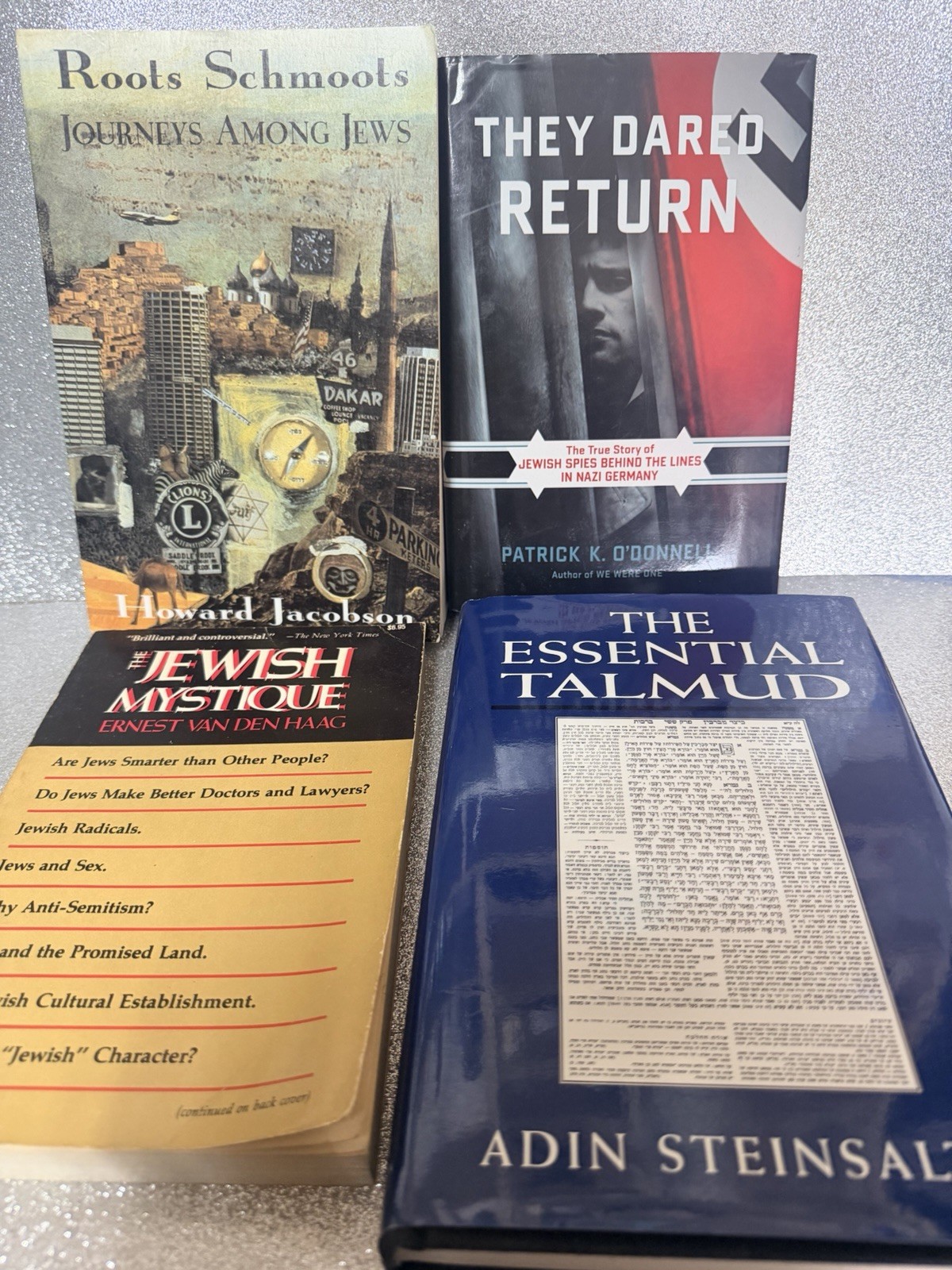 Jewish Book Lot Of 4-rare Titles-vintage-talmud-spies-mystique Jewish Book Lot Of 4-rare Titles-vintage-talmud-spies-mystique