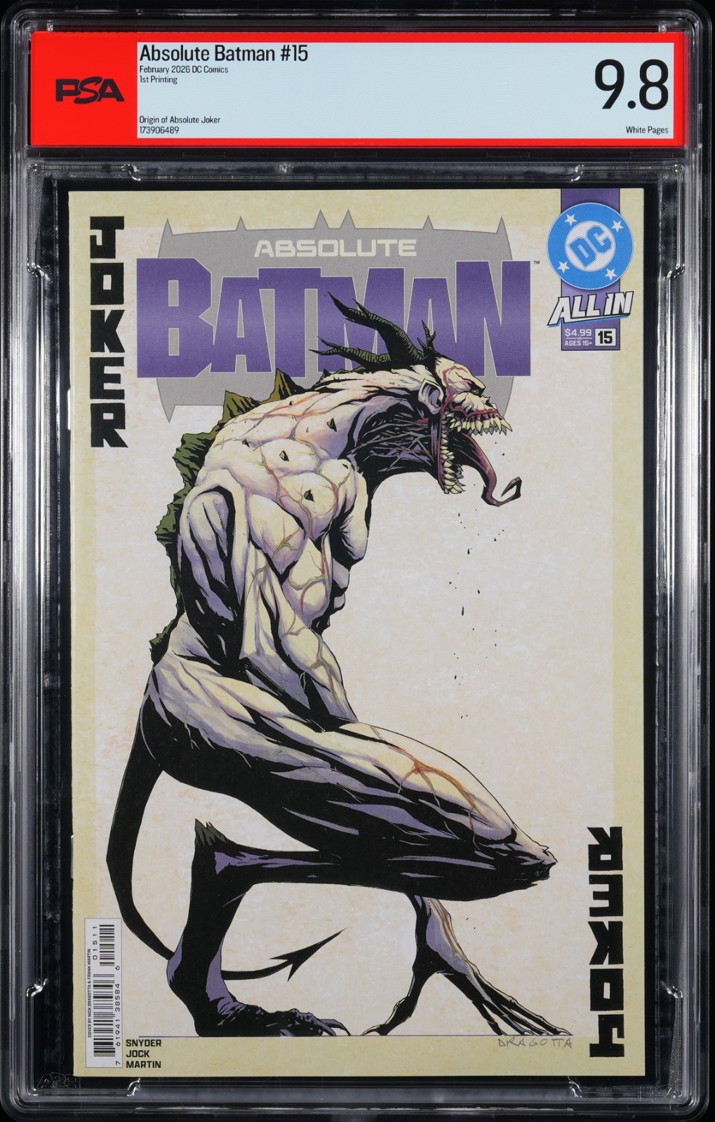 Absolute Batman #15 PSA 9.8 1st Printing cvr A Origin of Absolute Joker