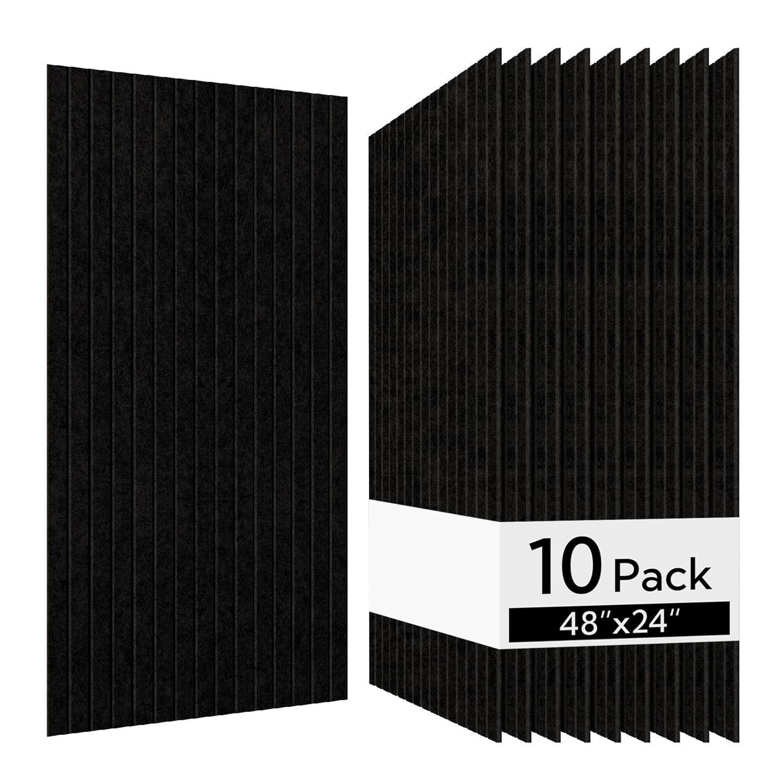 Olanglab Acoustic Wall Panels 10 Pack 48x24 in Black Felt Sound Absorbing Olanglab Acoustic Wall Panels 10 Pack 48x24 in Black Felt Sound Absorbing