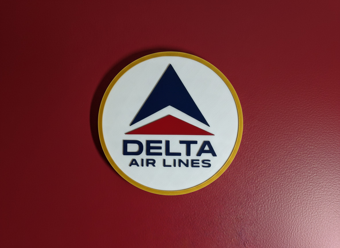 Retro Delta Air Lines Vintage 3D Logo Wall Sign Retro Delta Air Lines Vintage 3D Logo Wall Sign