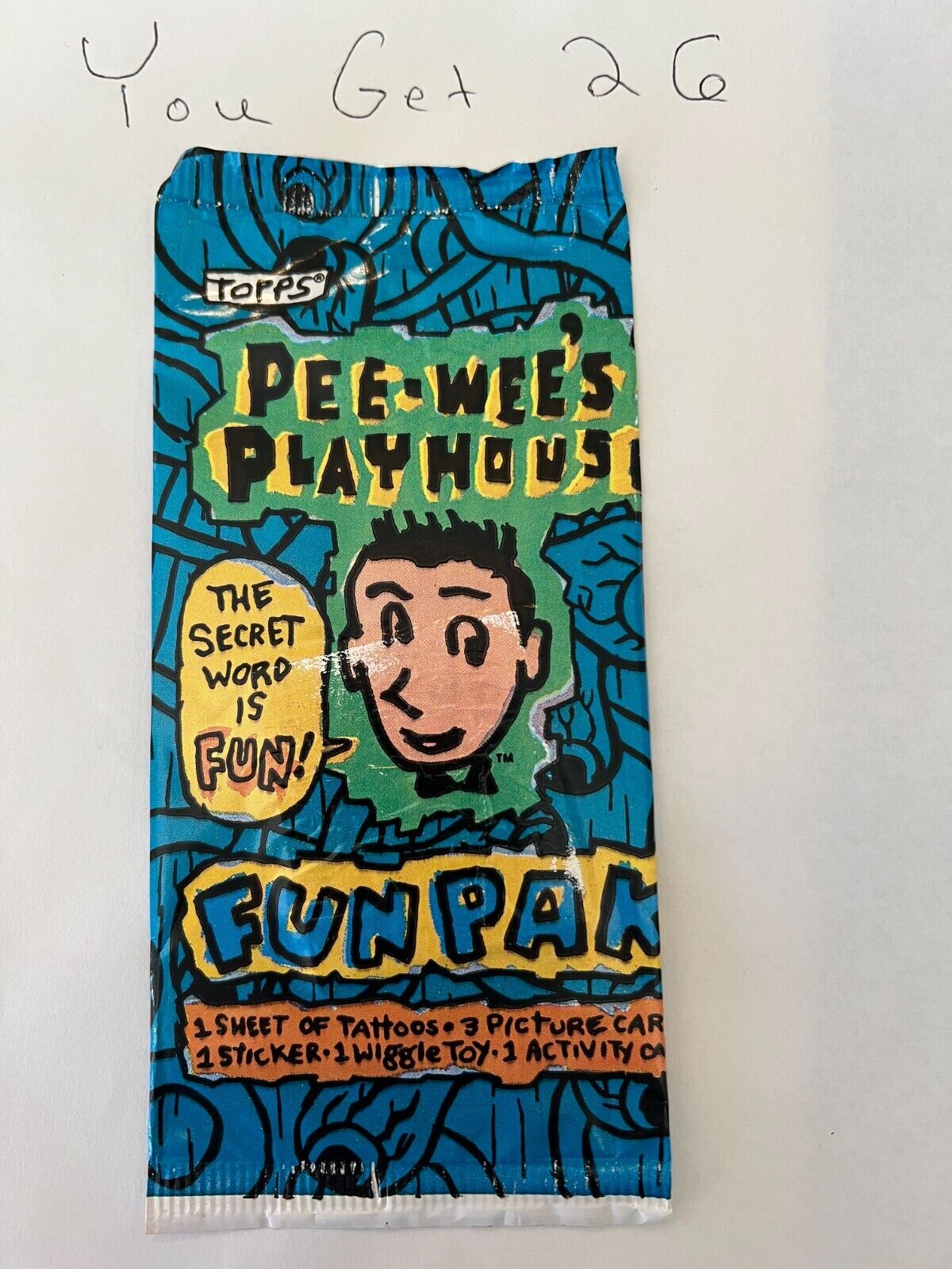 1988 TOPPS Pee-Wee\'s Playhouse Fun Paks - Lot of [26] Sealed Card Packs TOP DEAL