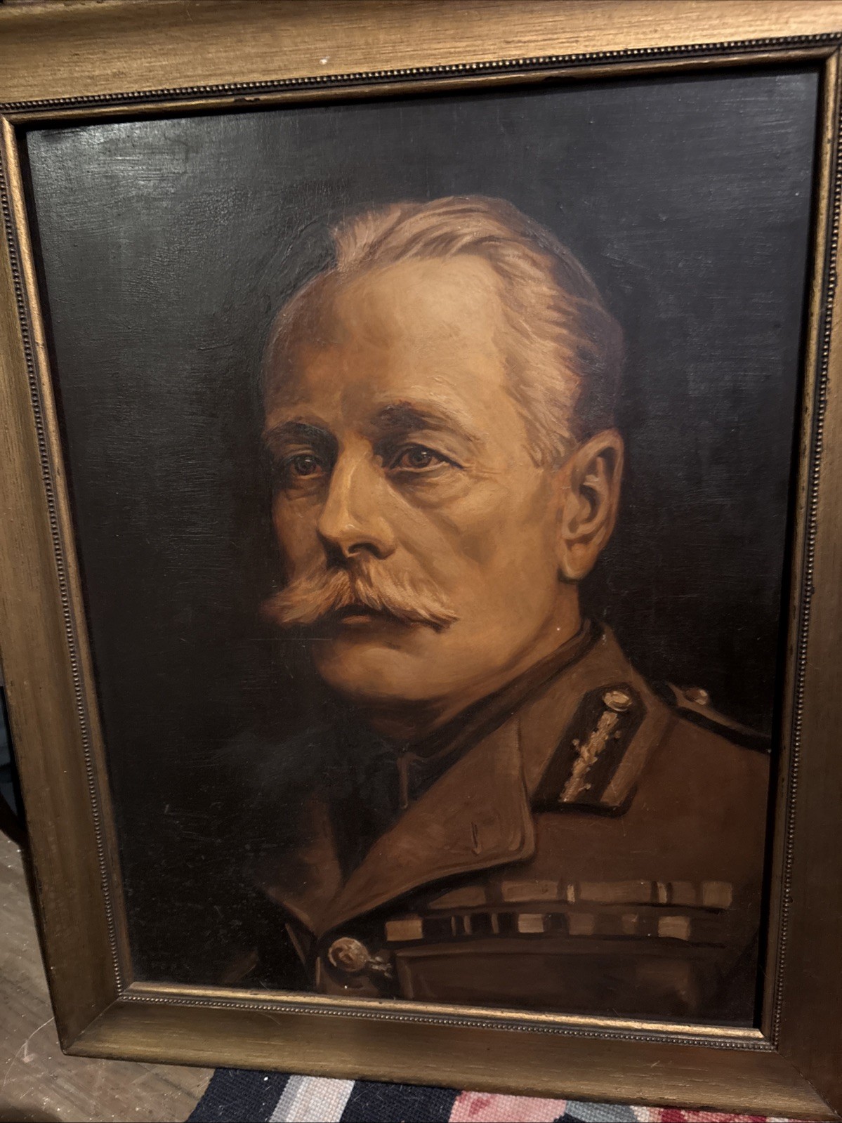 vintage Original Oil Portrait Of Military Man Late 1800S Early 1900S