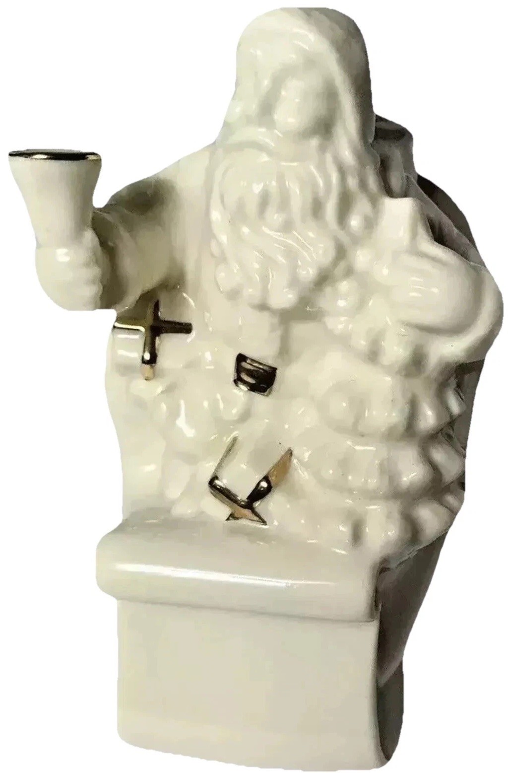 Vintage Santa Claus sleigh figurine Lenox Christmas porcelain statue 24k gold Vintage Santa Claus sleigh figurine Lenox Christmas porcelain statue 24k gold