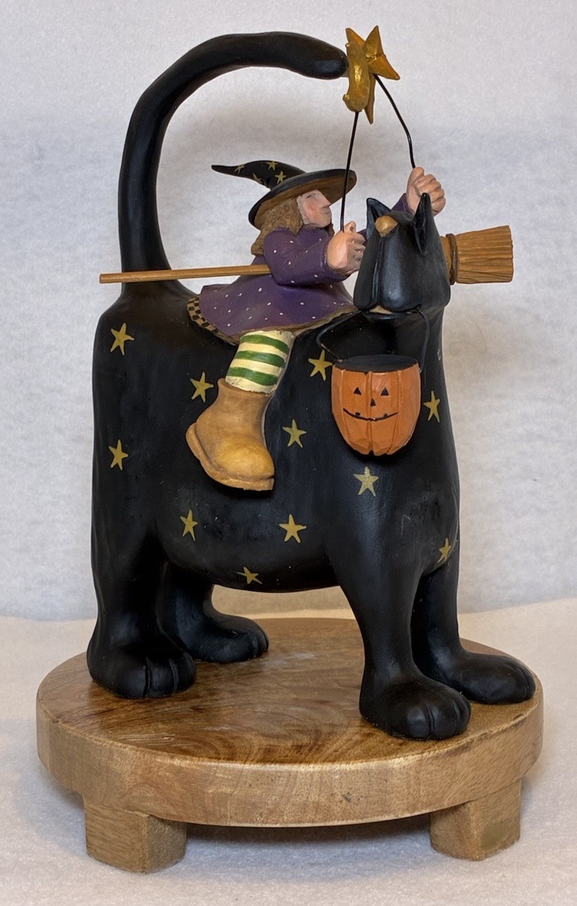 Williraye Studio HALLOWEEN MAGIC Witch Black Cat Figurine 2002 w/ Box WW6014 Williraye Studio HALLOWEEN MAGIC Witch Black Cat Figurine 2002 w/ Box WW6014