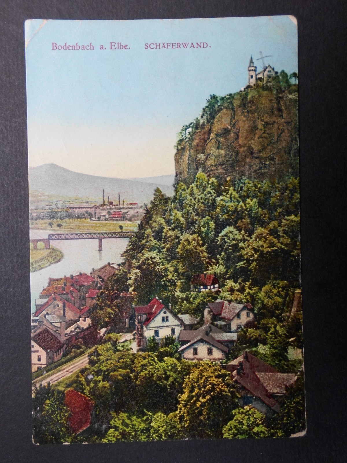 Postcard Tetschen-Bodenbach, Děčín-Podmokly shepherd's wall 1927