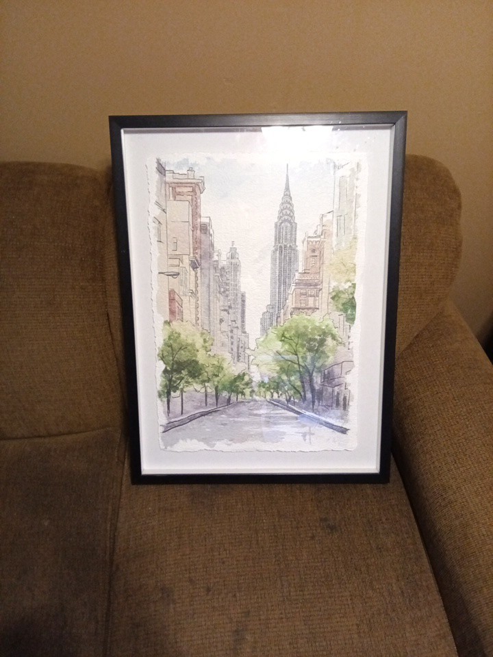 Original Watercolor Painting - New York City Chrysler BuildingMedium: Water Original Watercolor Painting - New York City Chrysler BuildingMedium: Water