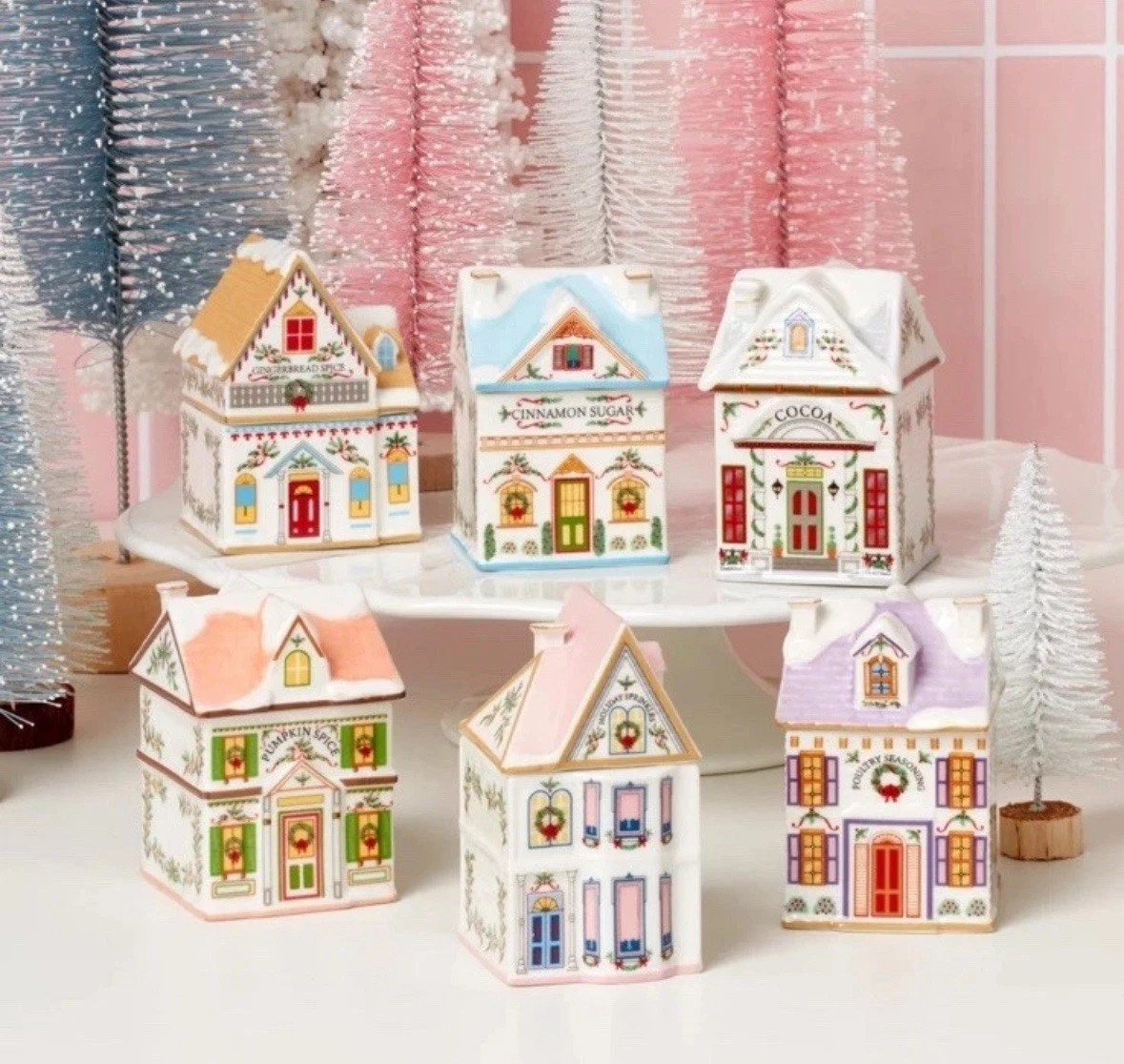 2025 Lenox Spice Village Christmas 6 Piece Spice Jar Set NEW