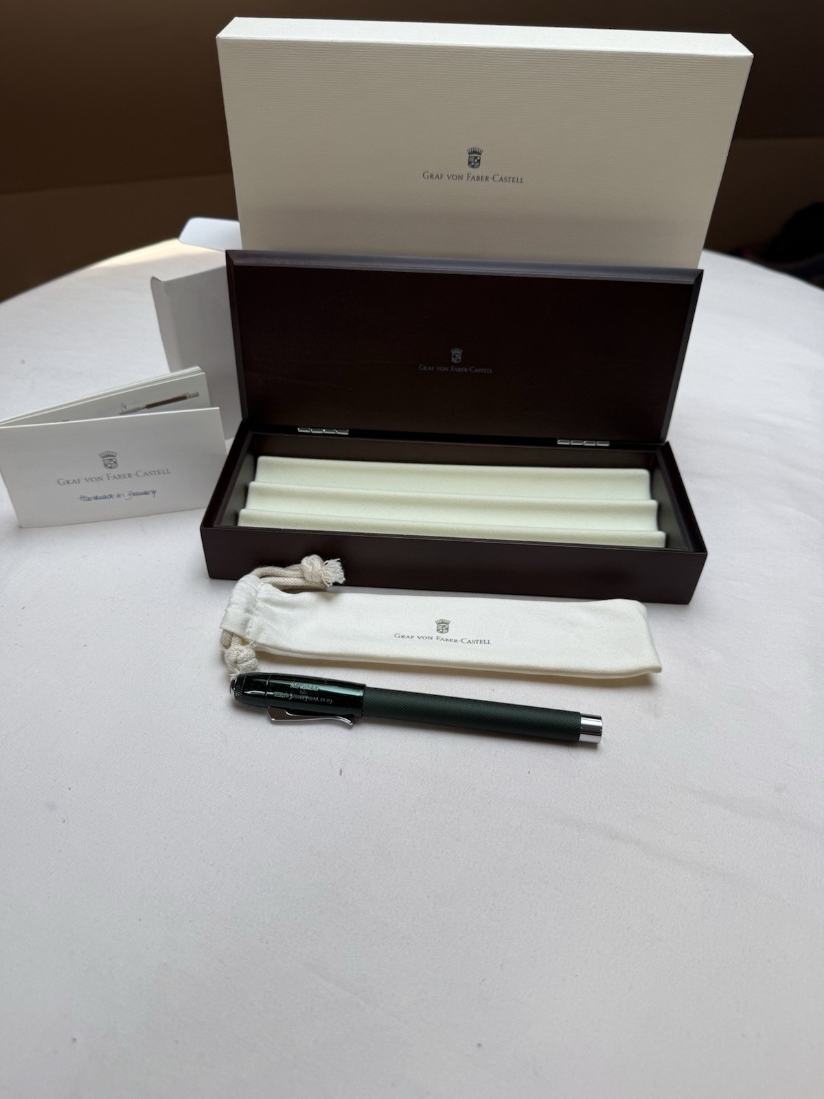 Graf Von Faber-Castell Bentley Case With Green Pen Needs New Ink New In Box