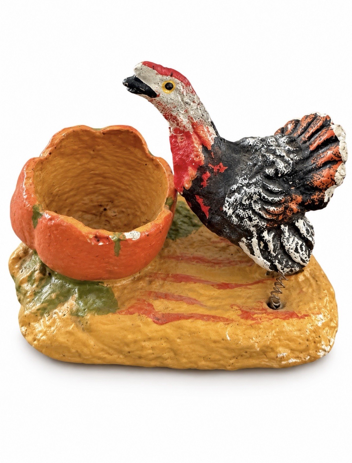Antique German Turkey Candy Nut Holders Set of 5 Composition Thanksgiving Decor