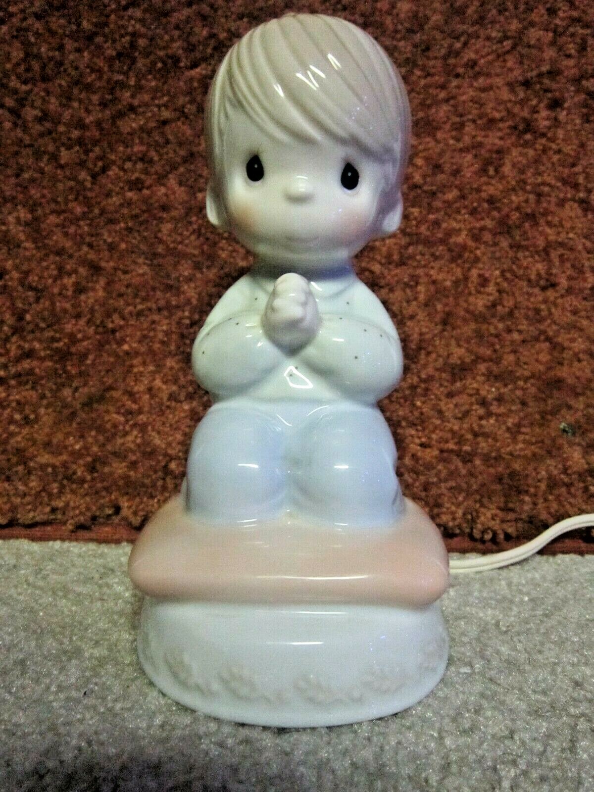Precious Moments 1990 Illuminated Boy Praying 427586 ~ 7" Tall Precious Moments 1990 Illuminated Boy Praying 427586 ~ 7" Tall