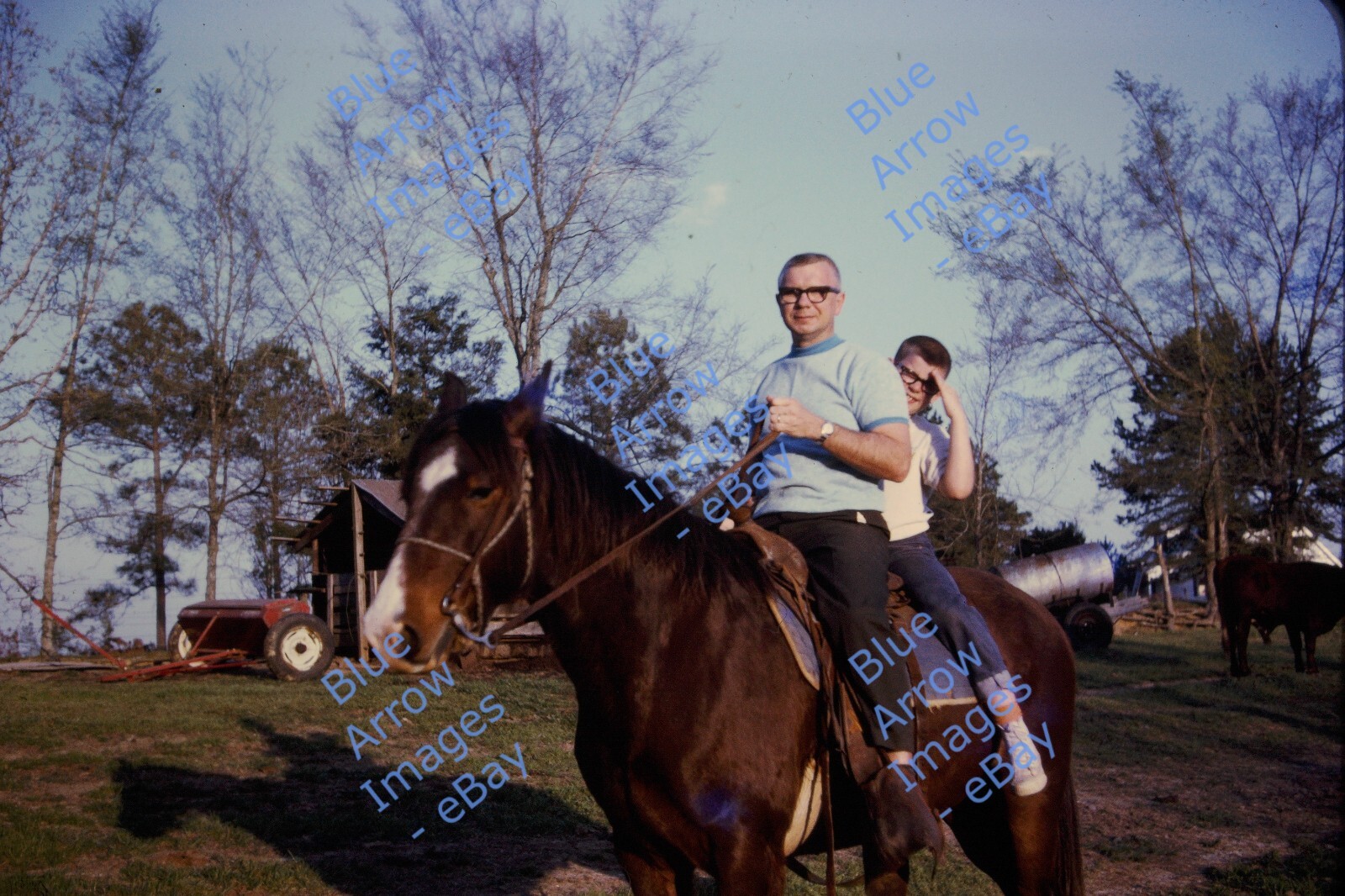 1969 35mm Slide Horseback Riding Man Boy #3068 1969 35mm Slide Horseback Riding Man Boy #3068