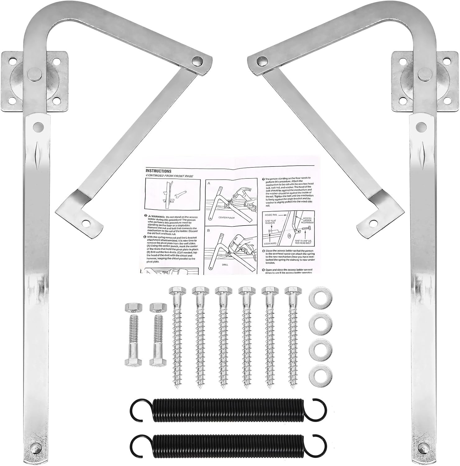 55-2 Attic Ladder Hinge Arms with Springs,Compatible with Werner Mk5, WU2210, W2 55-2 Attic Ladder Hinge Arms with Springs,Compatible with Werner Mk5, WU2210, W2