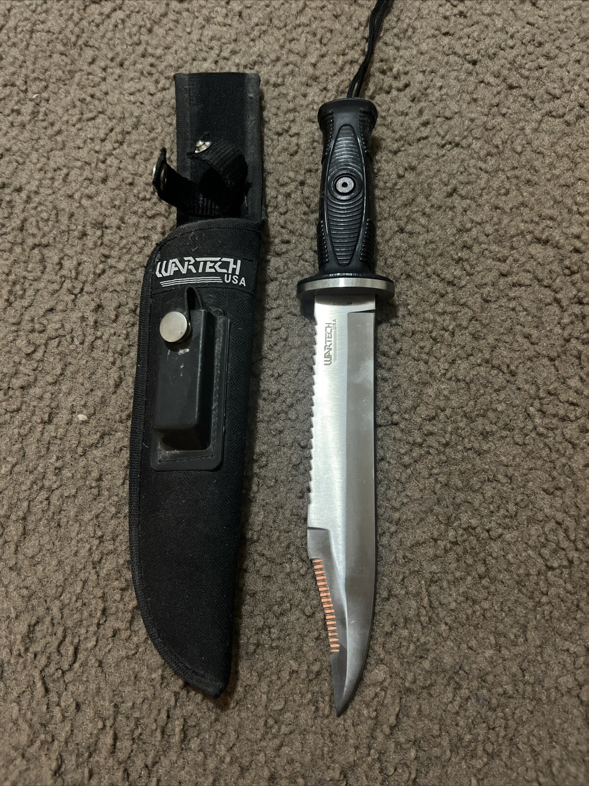 Wartech USA Military Blade 440 Stainless Steel Knife w/ Sheath Wartech USA Military Blade 440 Stainless Steel Knife w/ Sheath