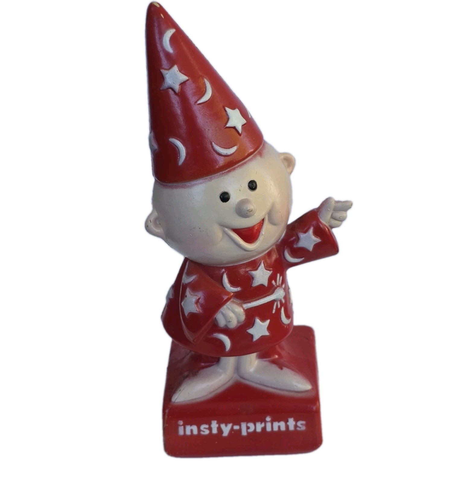 Vintage 1970's Insty Prints Wizard Coin Bank  Hard Plastic 8.5" (Read)