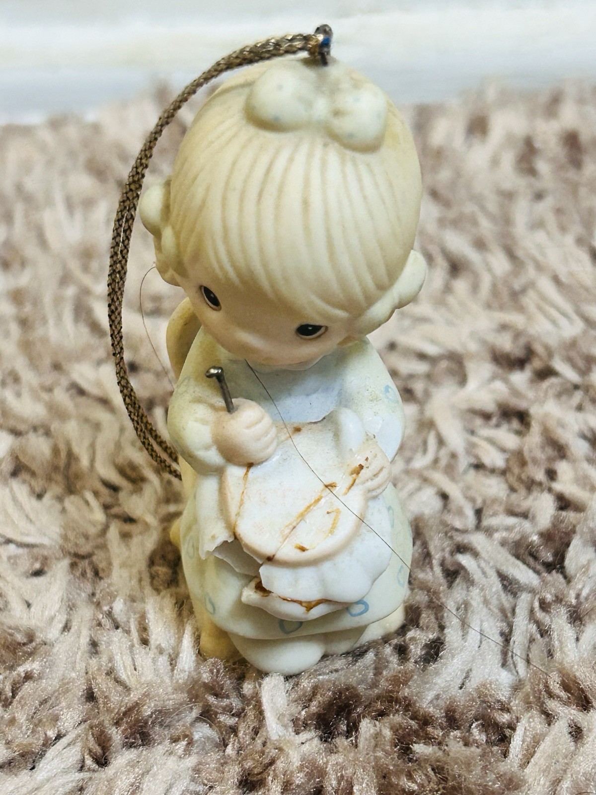 Vintage 1983 Enesco Precious Moments "Mother Sew Dear" Christmas Ornament No Box