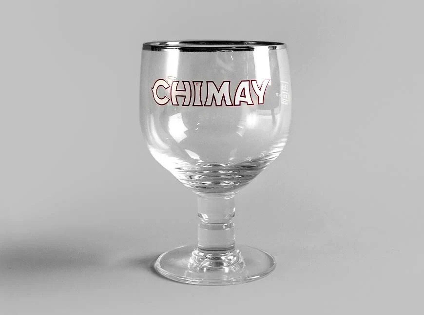 Chimay Silver Tone Rim Trappist Chalice Hainaut Belgium Beer Glass 16oz 50cl Chimay Silver Tone Rim Trappist Chalice Hainaut Belgium Beer Glass 16oz 50cl