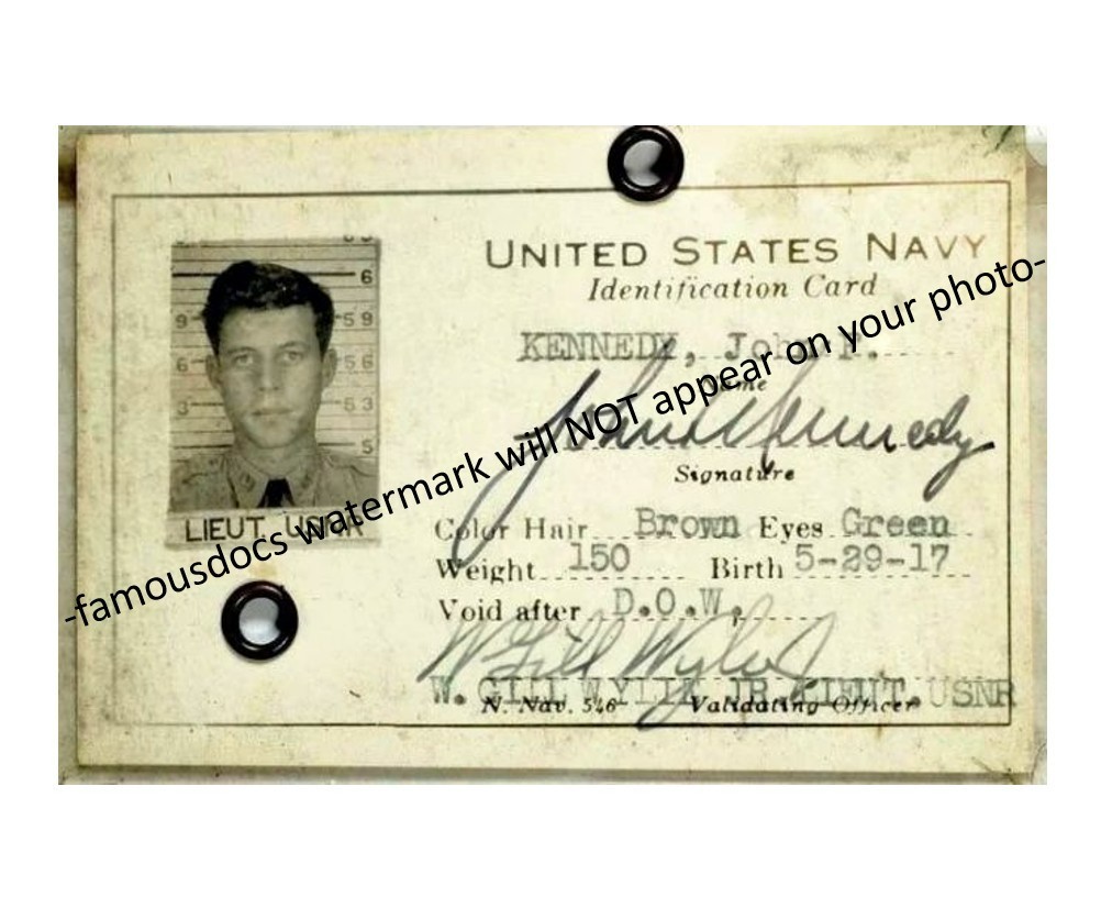 John F Kennedy Navy ID Card PHOTO 4x6 Photo Reprint US NAVY JFK World War II John F Kennedy Navy ID Card PHOTO 4x6 Photo Reprint US NAVY JFK World War II