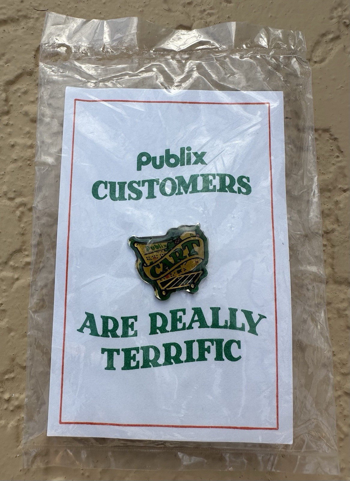 Publix Rare Cart Lapel Pin Publix Customers Are Really Terrific NEW SEALED Publix Rare Cart Lapel Pin Publix Customers Are Really Terrific NEW SEALED