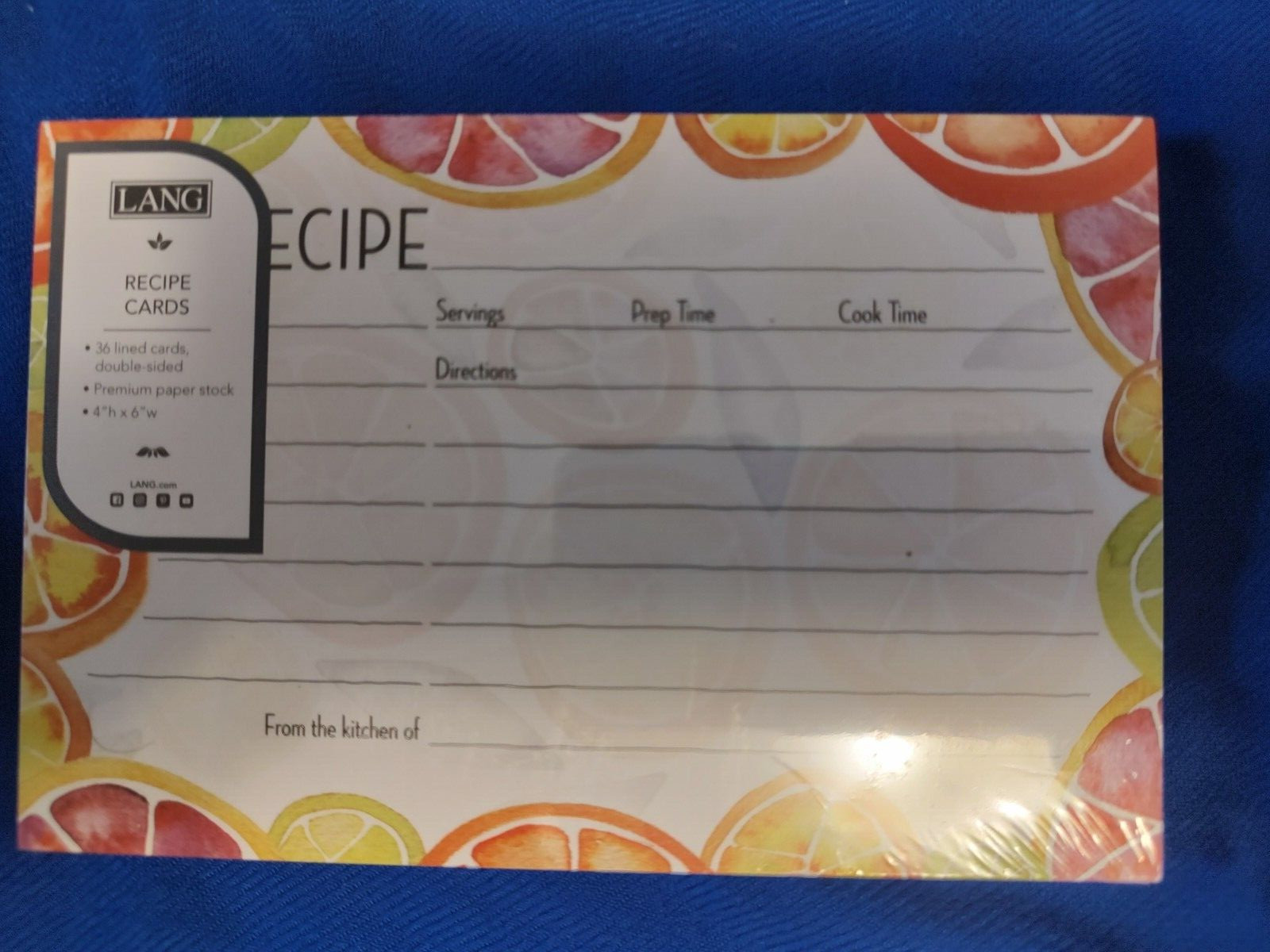 Lang: Main Squeeze Fruit Recipe Cards ~ 36 Lined Cards/Doubled Sided ~ NEW Lang: Main Squeeze Fruit Recipe Cards ~ 36 Lined Cards/Doubled Sided ~ NEW
