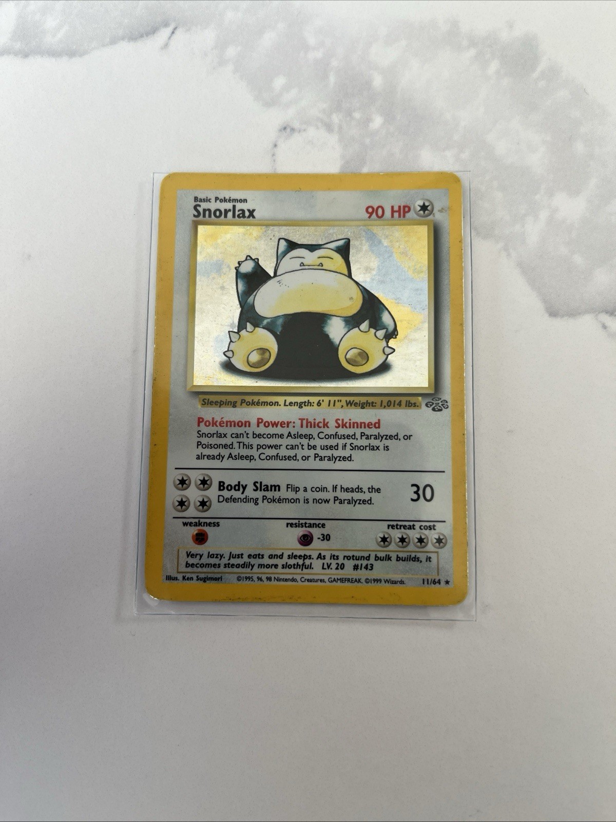 Pokémon TCG Snorlax Jungle Holo Card 11/64 Unlimited Rare NM Condition WOTC
