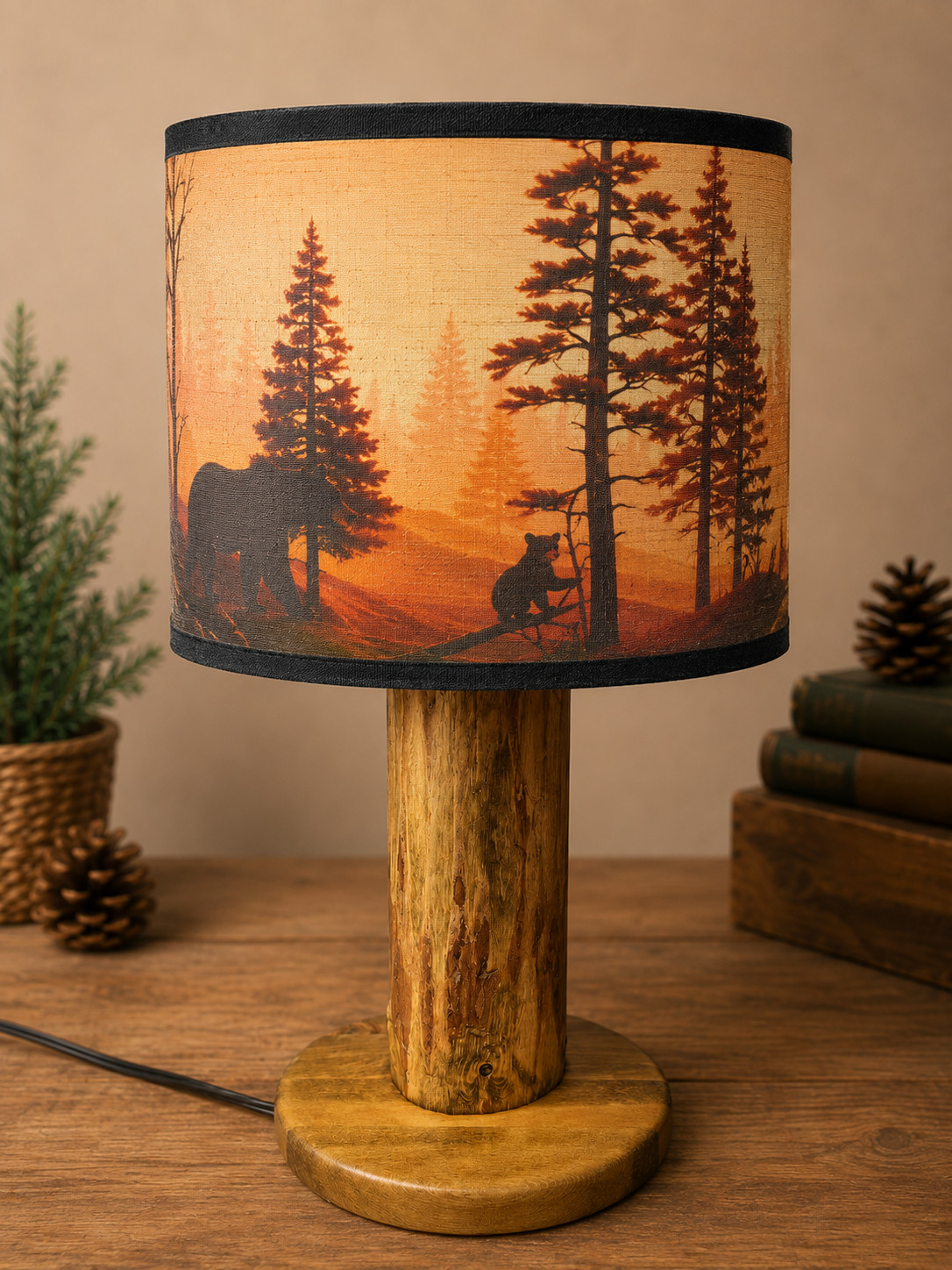 Rustic Bear Lamp | Handmade Wood Table Lamp | Woodland Cabin Decor | Wildlife La Rustic Bear Lamp | Handmade Wood Table Lamp | Woodland Cabin Decor | Wildlife La