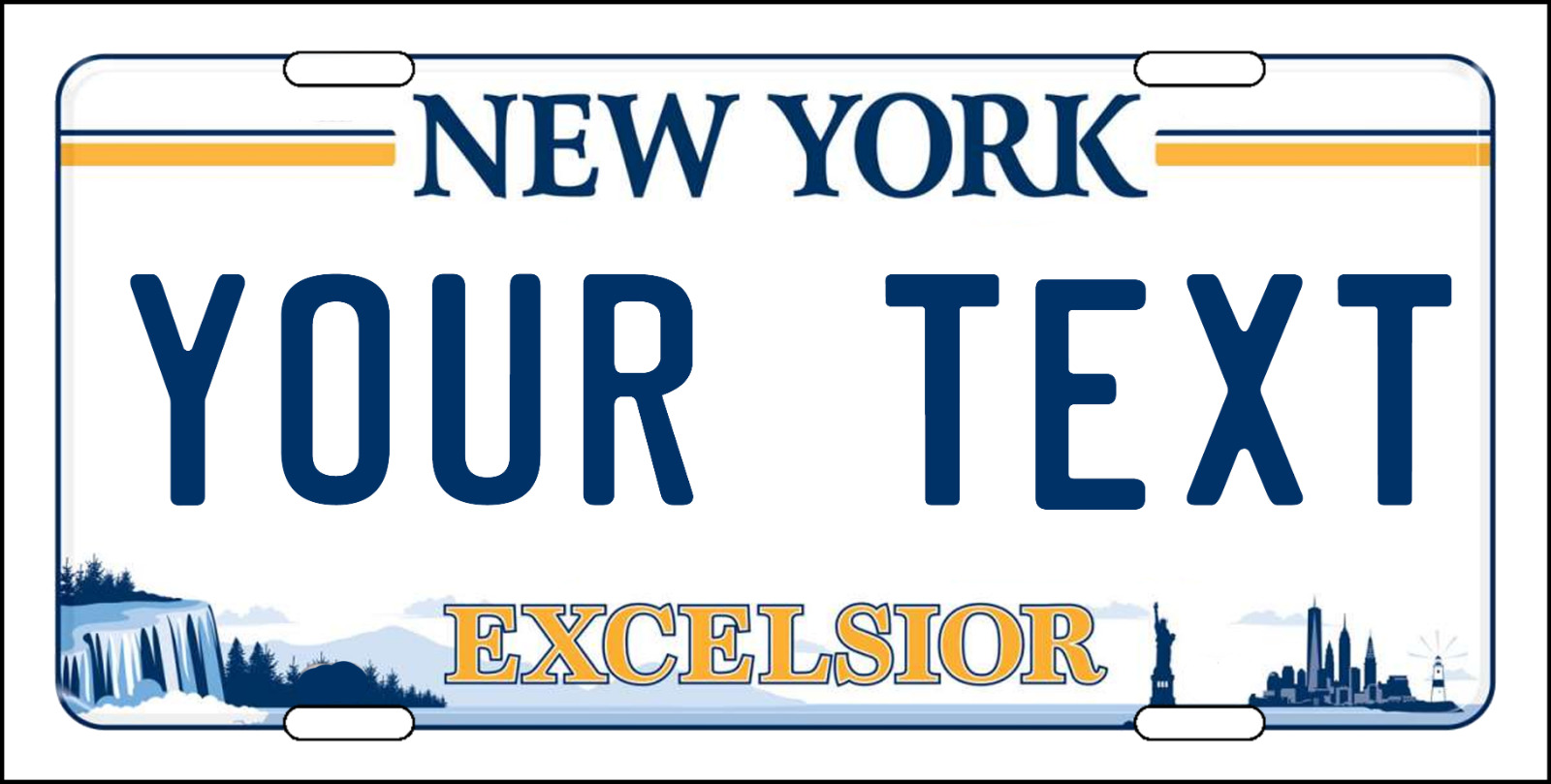 CUSTOMIZE THIS NEW YORK LICENSE PLATE - ANY TEXT YOU WANT, novelty AUTO plates
