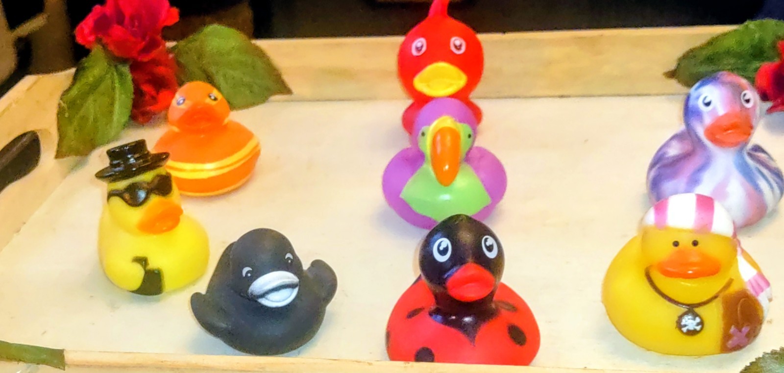 Approx 1.5"-8- Mini Rubber Ducks/Ducklings 