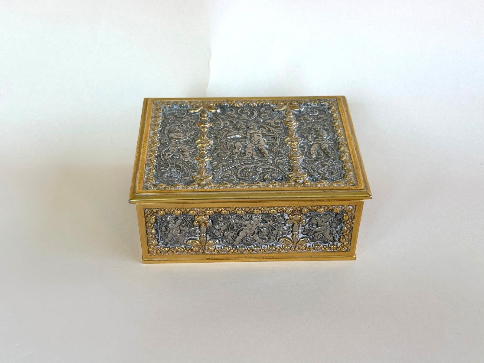 Antique Erhard & Sohne Metal Trinket Box - Germany Beaux Arts